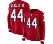 Women's Nike Atlanta Falcons #44 Vic Beasley Limited Red Therma Long Sleeve NFL Jersey