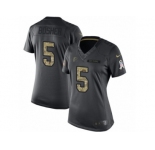 Women's Nike Atlanta Falcons #5 Matt Bosher Limited Black 2016 Salute to Service NFL Jersey