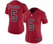 Women's Nike Atlanta Falcons #5 Matt Bosher Limited Red Rush Vapor Untouchable NFL Jersey