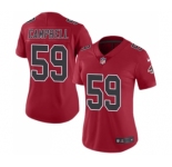 Women's Nike Atlanta Falcons #59 De'Vondre Campbell Limited Red Rush Vapor Untouchable NFL Jersey