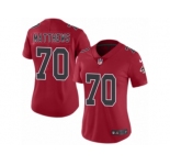 Women's Nike Atlanta Falcons #70 Jake Matthews Limited Red Rush NFL Jersey