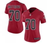 Women's Nike Atlanta Falcons #70 Jake Matthews Limited Red Rush Vapor Untouchable NFL Jersey