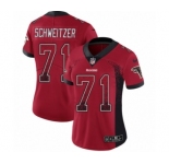 Women's Nike Atlanta Falcons #71 Wes Schweitzer Limited Red Rush Drift Fashion NFL Jersey