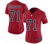 Women's Nike Atlanta Falcons #71 Wes Schweitzer Limited Red Rush Vapor Untouchable NFL Jersey
