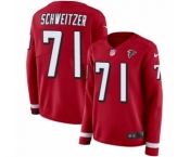 Women's Nike Atlanta Falcons #71 Wes Schweitzer Limited Red Therma Long Sleeve NFL Jersey