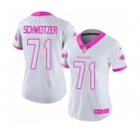 Women's Nike Atlanta Falcons #71 Wes Schweitzer Limited White-Pink Rush Fashion NFL Jersey