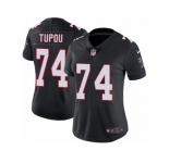 Women's Nike Atlanta Falcons #74 Tani Tupou Black Alternate Vapor Untouchable Limited Player NFL Jersey