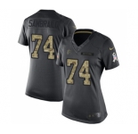 Women's Nike Atlanta Falcons #74 Ty Sambrailo Limited Black 2016 Salute to Service NFL Jersey