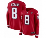 Women's Nike Atlanta Falcons #8 Matt Schaub Limited Red Therma Long Sleeve NFL Jersey
