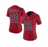 Women's Nike Atlanta Falcons #81 Austin Hooper Limited Red Rush NFL Jersey