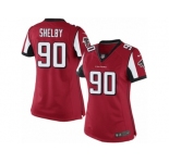 Women's Nike Atlanta Falcons #90 Derrick Shelby Limited Red Team Color NFL Jersey