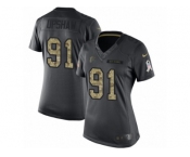 Women's Nike Atlanta Falcons #91 Courtney Upshaw Limited Black 2016 Salute to Service NFL Jersey