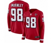 Women's Nike Atlanta Falcons #98 Takkarist McKinley Limited Red Therma Long Sleeve NFL Jersey
