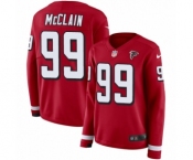 Women's Nike Atlanta Falcons #99 Terrell McClain Limited Red Therma Long Sleeve NFL Jersey