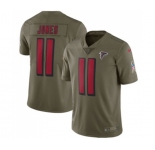 Youth Atlanta Falcons #11 Julio Jones Limited Olive 2017 Salute to Service Football Jersey