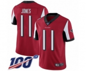 Youth Atlanta Falcons #11 Julio Jones Red Team Color Vapor Untouchable Limited Player 100th Season Football Jersey
