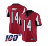 Youth Atlanta Falcons #14 Justin Hardy Red Team Color Vapor Untouchable Limited Player 100th Season Football Jersey