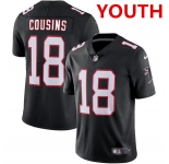 Youth Atlanta Falcons #18 Kirk Cousins Black Vapor Untouchable Limited Stitched Jersey