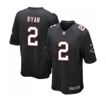 Youth Atlanta Falcons #2 Matt Ryan Game Black Alternate Football Jersey