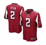 Youth Atlanta Falcons #2 Matt Ryan Game Red Team Color Football Jersey
