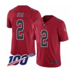 Youth Atlanta Falcons #2 Matt Ryan Limited Red Rush Vapor Untouchable 100th Season Football Jersey