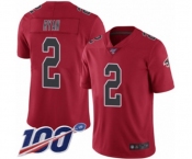 Youth Atlanta Falcons #2 Matt Ryan Limited Red Rush Vapor Untouchable 100th Season Football Jersey