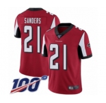 Youth Atlanta Falcons #21 Deion Sanders Red Team Color Vapor Untouchable Limited Player 100th Season Football Jersey