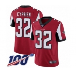 Youth Atlanta Falcons #32 Johnathan Cyprien Red Team Color Vapor Untouchable Limited Player 100th Season Football Jersey