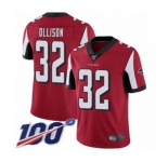 Youth Atlanta Falcons #32 Qadree Ollison Red Team Color Vapor Untouchable Limited Player 100th Season Football Jersey
