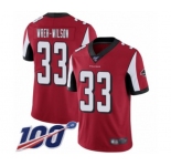 Youth Atlanta Falcons #33 Blidi Wreh-Wilson Red Team Color Vapor Untouchable Limited Player 100th Season Football Jersey