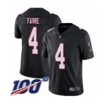 Youth Atlanta Falcons #4 Brett Favre Black Alternate Vapor Untouchable Limited Player 100th Season Football Jersey