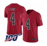 Youth Atlanta Falcons #4 Brett Favre Limited Red Rush Vapor Untouchable 100th Season Football Jersey