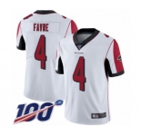 Youth Atlanta Falcons #4 Brett Favre White Vapor Untouchable Limited Player 100th Season Football Jersey