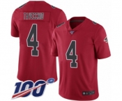 Youth Atlanta Falcons #4 Giorgio Tavecchio Limited Red Rush Vapor Untouchable 100th Season Football Jersey
