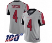 Youth Atlanta Falcons #4 Giorgio Tavecchio Limited Silver Inverted Legend 100th Season Football Jersey