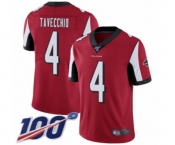 Youth Atlanta Falcons #4 Giorgio Tavecchio Red Team Color Vapor Untouchable Limited Player 100th Season Football Jersey