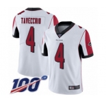 Youth Atlanta Falcons #4 Giorgio Tavecchio White Vapor Untouchable Limited Player 100th Season Football Jersey
