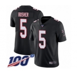 Youth Atlanta Falcons #5 Matt Bosher Black Alternate Vapor Untouchable Limited Player 100th Season Football Jersey
