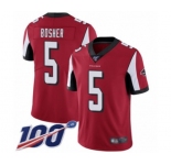 Youth Atlanta Falcons #5 Matt Bosher Red Team Color Vapor Untouchable Limited Player 100th Season Football Jersey
