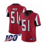 Youth Atlanta Falcons #51 Alex Mack Red Team Color Vapor Untouchable Limited Player 100th Season Football Jersey