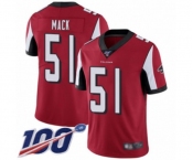 Youth Atlanta Falcons #51 Alex Mack Red Team Color Vapor Untouchable Limited Player 100th Season Football Jersey
