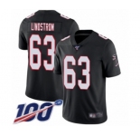 Youth Atlanta Falcons #63 Chris Lindstrom Black Alternate Vapor Untouchable Limited Player 100th Season Football Jersey