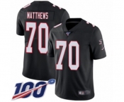 Youth Atlanta Falcons #70 Jake Matthews Black Alternate Vapor Untouchable Limited Player 100th Season Football Jersey
