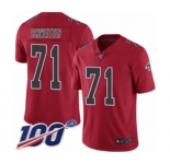 Youth Atlanta Falcons #71 Wes Schweitzer Limited Red Rush Vapor Untouchable 100th Season Football Jersey