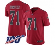 Youth Atlanta Falcons #71 Wes Schweitzer Limited Red Rush Vapor Untouchable 100th Season Football Jersey