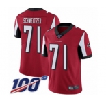 Youth Atlanta Falcons #71 Wes Schweitzer Red Team Color Vapor Untouchable Limited Player 100th Season Football Jersey