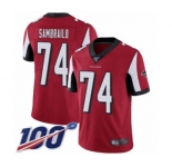 Youth Atlanta Falcons #74 Ty Sambrailo Red Team Color Vapor Untouchable Limited Player 100th Season Football Jersey