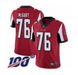 Youth Atlanta Falcons #76 Kaleb McGary Red Team Color Vapor Untouchable Limited Player 100th Season Football Jersey