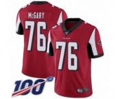 Youth Atlanta Falcons #76 Kaleb McGary Red Team Color Vapor Untouchable Limited Player 100th Season Football Jersey