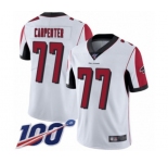 Youth Atlanta Falcons #77 James Carpenter White Vapor Untouchable Limited Player 100th Season Football Jersey
